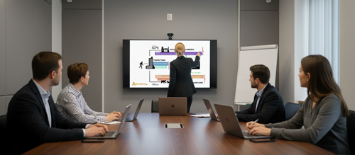 Personne donnant une formation sur les archives